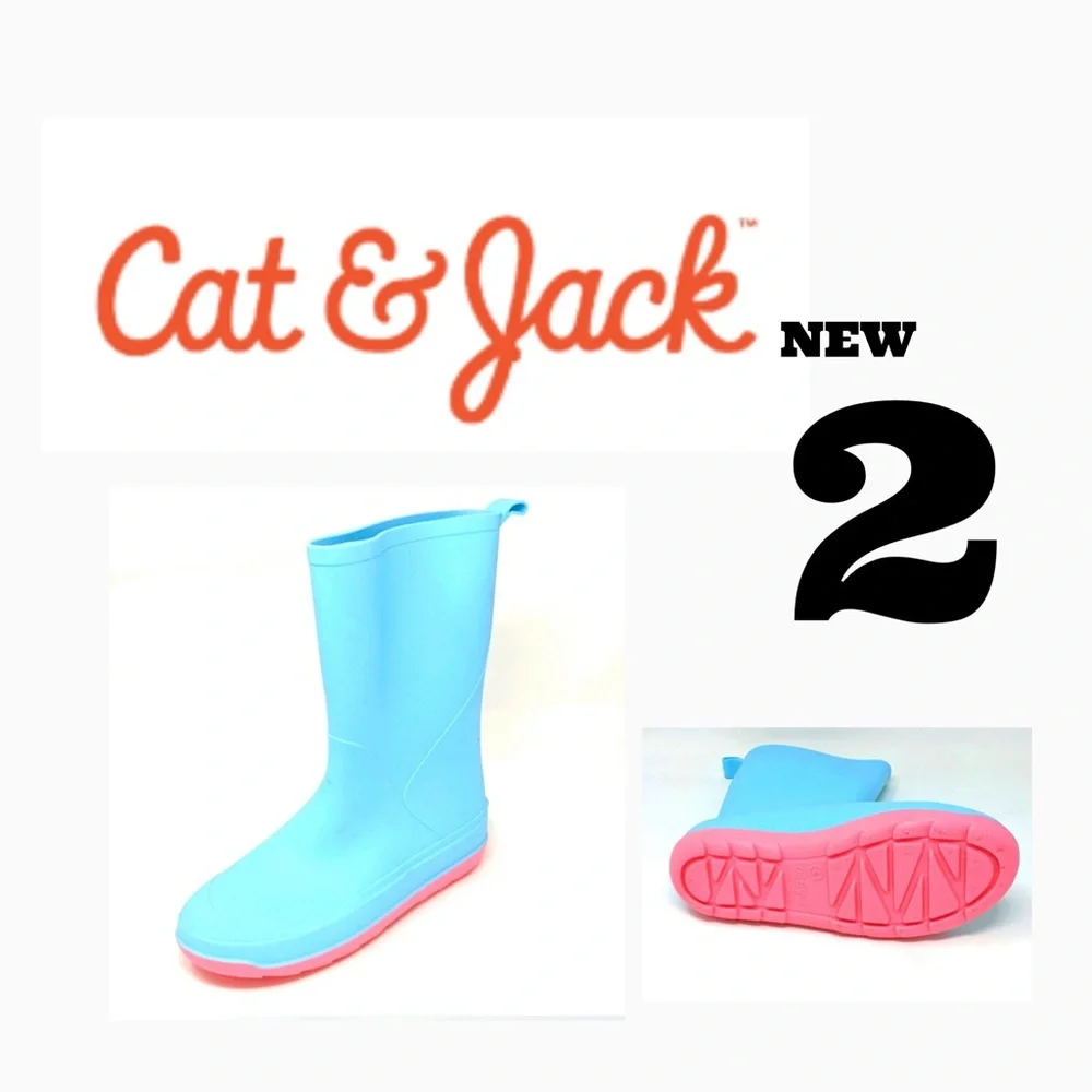 Cat & Jack slip on Rainboots size 2